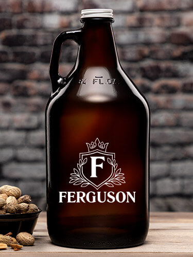 Regal Monogram Amber Color Printed Growler