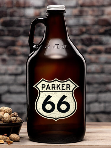 Route 66 Amber Color Printed Growler
