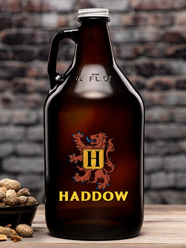 Scottish Monogram Amber Color Printed Growler