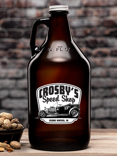 Speed Shop Amber Color Printed Growler