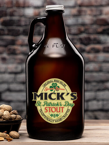 St. Patrick's Day Stout Amber Color Printed Growler