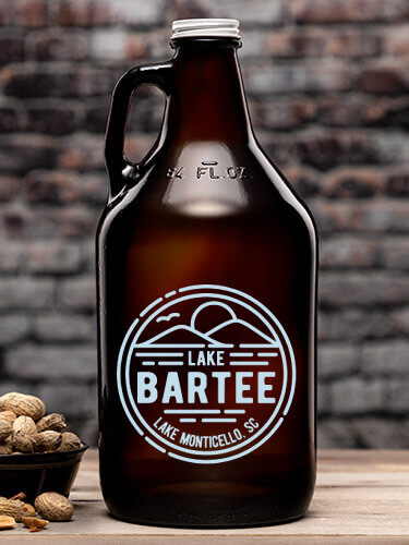 Vintage Lake Amber Color Printed Growler