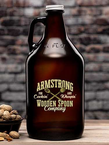 Wooden Spoon Company Amber Color Printed Growler