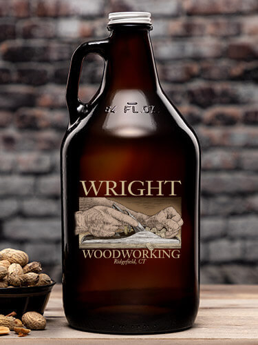 Woodworking Amber Color Printed Growler