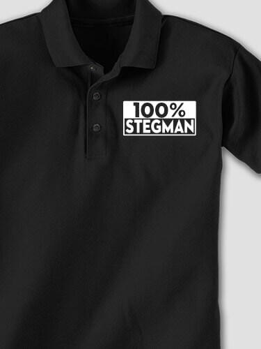 100 Percent Black Embroidered Polo Shirt