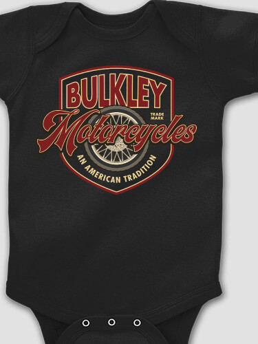 American Motorcycle Tradition Black Baby Bodysuit