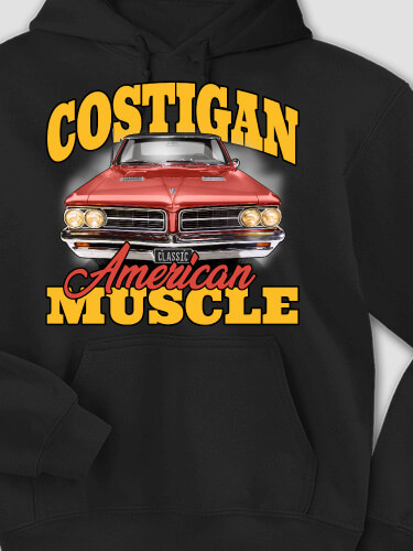 American Muscle Car Black Adult Hooded Sweatshirt