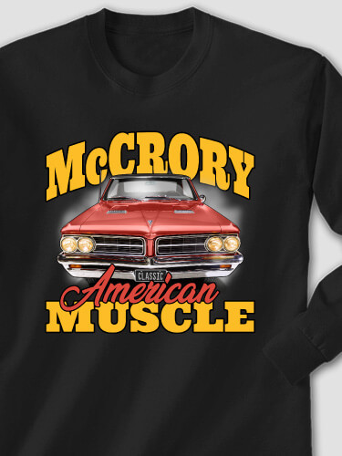 American Muscle Car Black Adult Long Sleeve