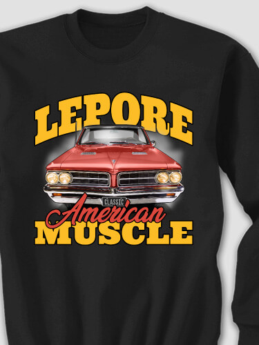 American Muscle Car Black Adult Sweatshirt