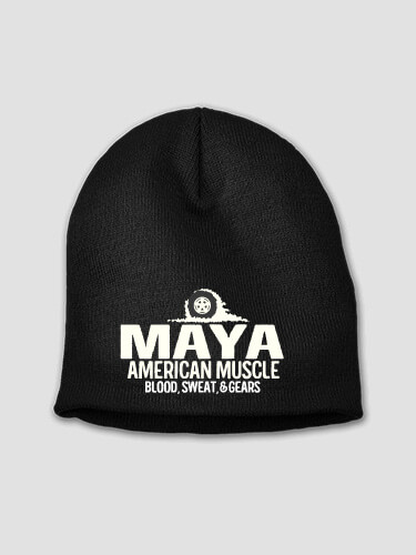 American Muscle Black Embroidered Beanie