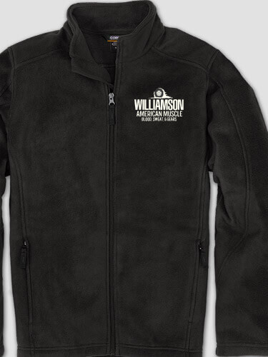 American Muscle Black Embroidered Zippered Fleece