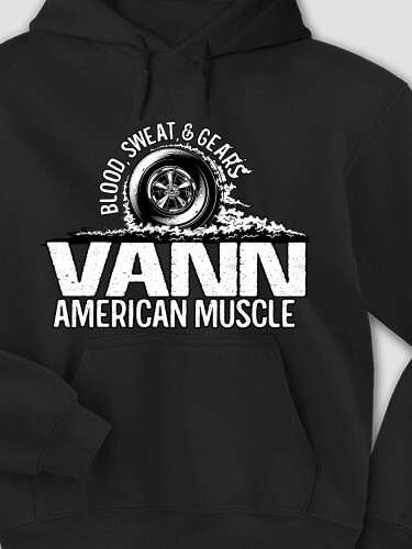 American Muscle Black Adult Hooded Sweatshirt