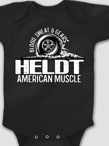 American Muscle Black Baby Bodysuit