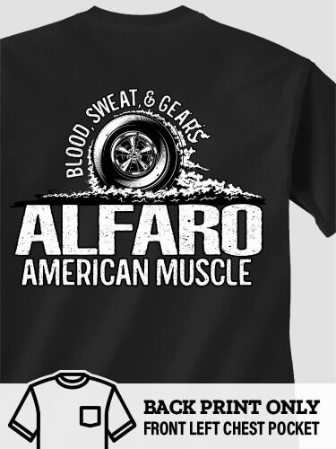 American Muscle Black Pocket Adult T-Shirt