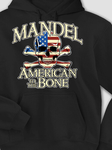 American to the Bone Black Adult Hooded Sweatshirt