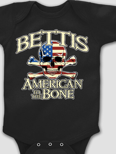 American to the Bone Black Baby Bodysuit