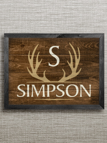 Antler Monogram Black Framed Wall Art 16.5 x 12.5