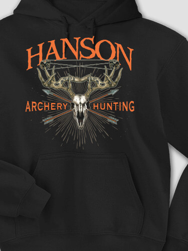 Archery Hunting Black Adult Hooded Sweatshirt