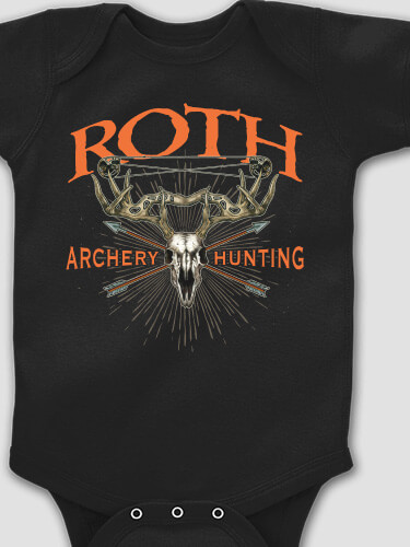 Archery Hunting Black Baby Bodysuit