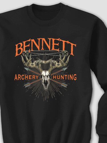 Archery Hunting Black Adult Sweatshirt