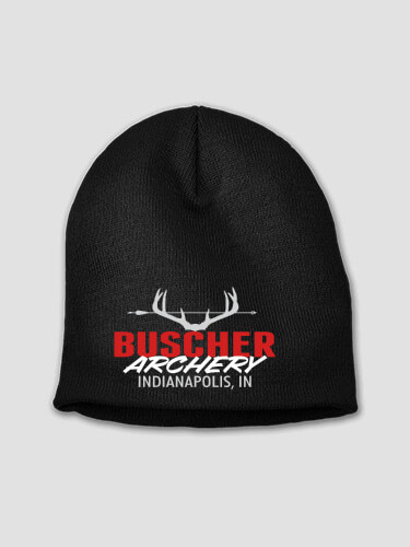 Archery Black Embroidered Beanie