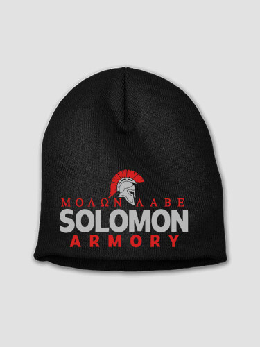 Armory Black Embroidered Beanie