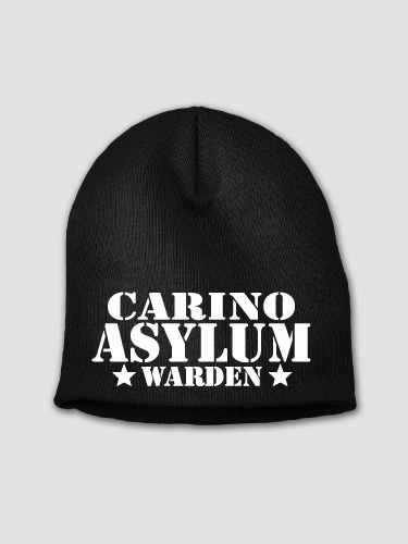 Asylum Warden Black Embroidered Beanie