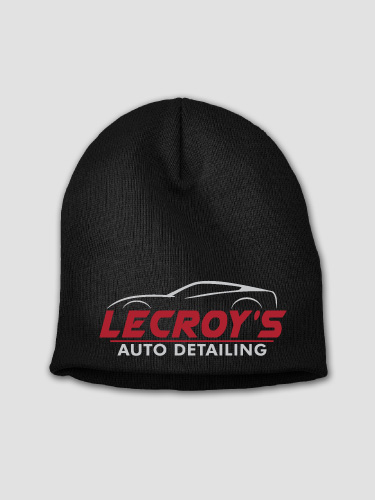 Auto Detailing Black Embroidered Beanie