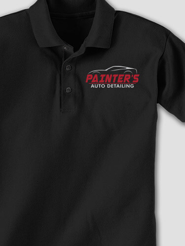 Auto Detailing Black Embroidered Polo Shirt