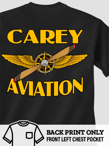 Aviation Black Pocket Adult T-Shirt