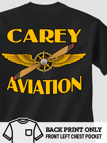 Aviation Black Adult Pocket T-Shirt