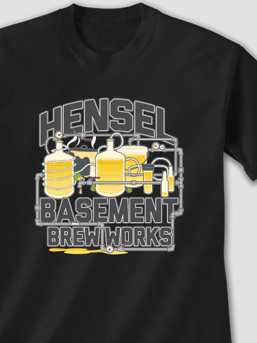 Basement Brew Works Black Adult T-Shirt