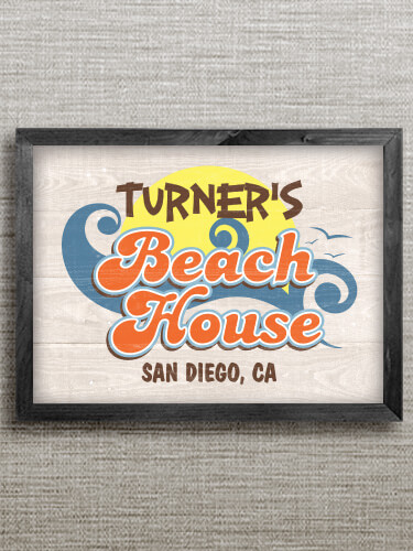 Beach House Black Framed Wall Art 16.5 x 12.5