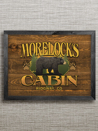 Bear Cabin Black Framed Wall Art 16.5 x 12.5