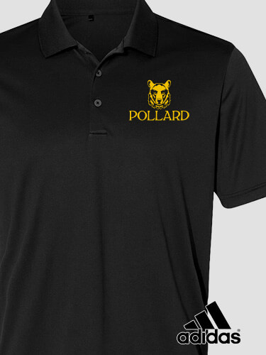 Bear Black Embroidered Adidas Polo Shirt