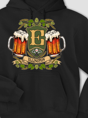 Beer Coat Of Arms Black Adult Hooded Sweatshirt