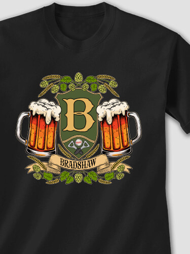 Beer Coat Of Arms Black Adult T-Shirt