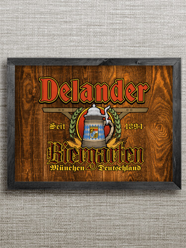 Biergarten Black Framed Wall Art 16.5 x 12.5