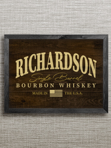 Bourbon Whiskey Black Framed Wall Art 16.5 x 12.5