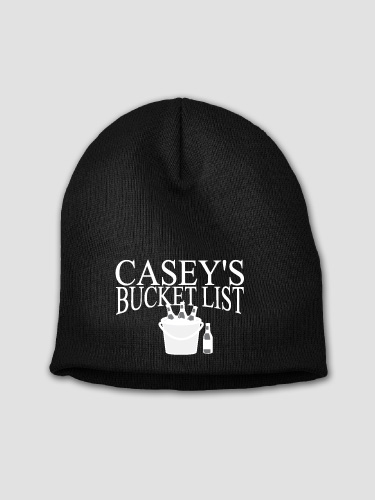 Bucket List Black Embroidered Beanie