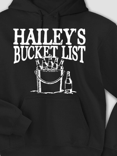 Bucket List Black Adult Hooded Sweatshirt