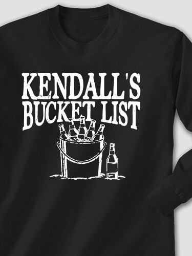 Bucket List Black Adult Long Sleeve