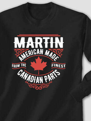 Canadian Parts Black Adult Long Sleeve
