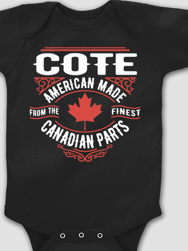 Canadian Parts Black Baby Bodysuit