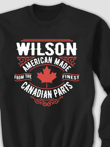 Canadian Parts Black Adult Sweatshirt