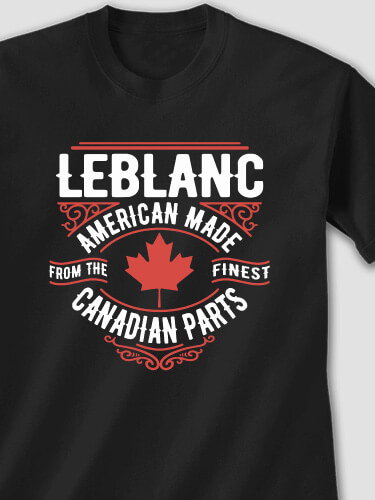 Canadian Parts Black Adult T-Shirt