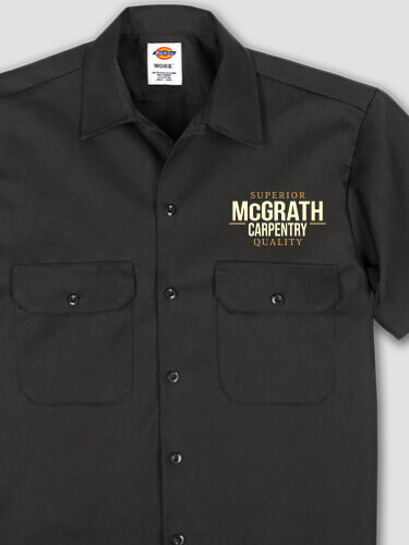 Carpentry Black Embroidered Work Shirt