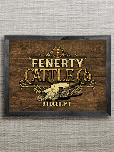 Cattle Company Black Framed Wall Art 16.5 x 12.5