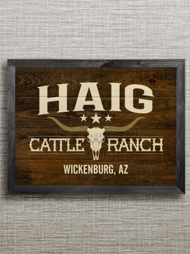 Cattle Ranch Black Framed Wall Art 16.5 x 12.5