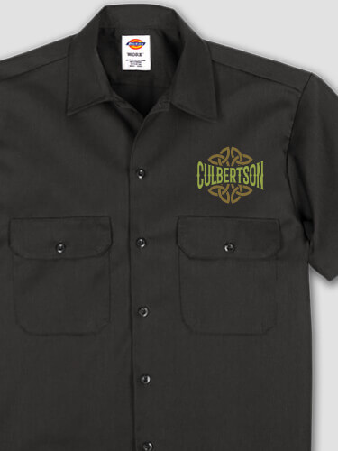 Celtic Heritage Black Embroidered Work Shirt